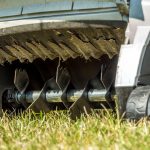 lawn dethatcher closeup