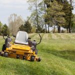 yellow zero-turn lawnmower